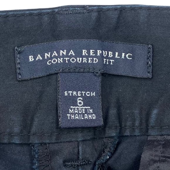 Banana Republic Pants Contoured Fit Crop Womens Size 6 Stretch Black Mid Rise - Picture 6 of 9